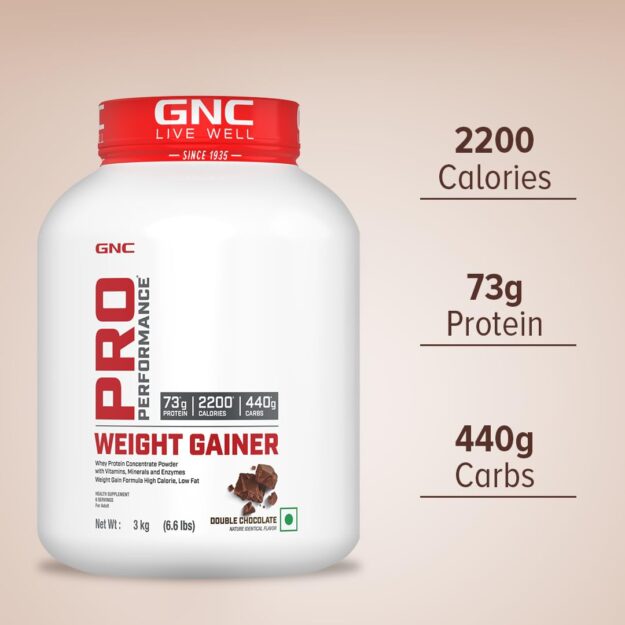 GNC Pro Performance Weight Gainer | 3kg | 73g Protein & 2200 Calories for Muscle Growth