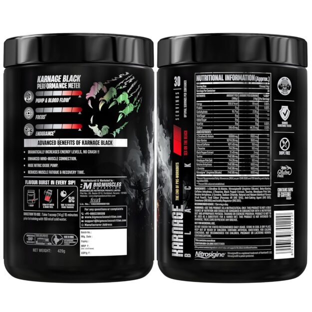Bigmuscles Nutrition Karnage Black Preworkout