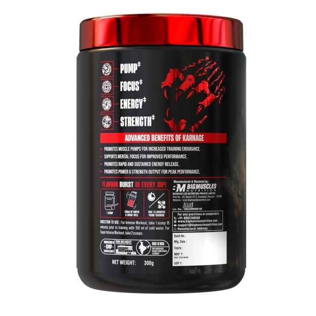 Bigmuscles Nutrition Karnage Red Preworkout